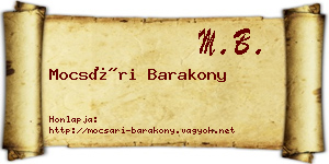 Mocsári Barakony névjegykártya